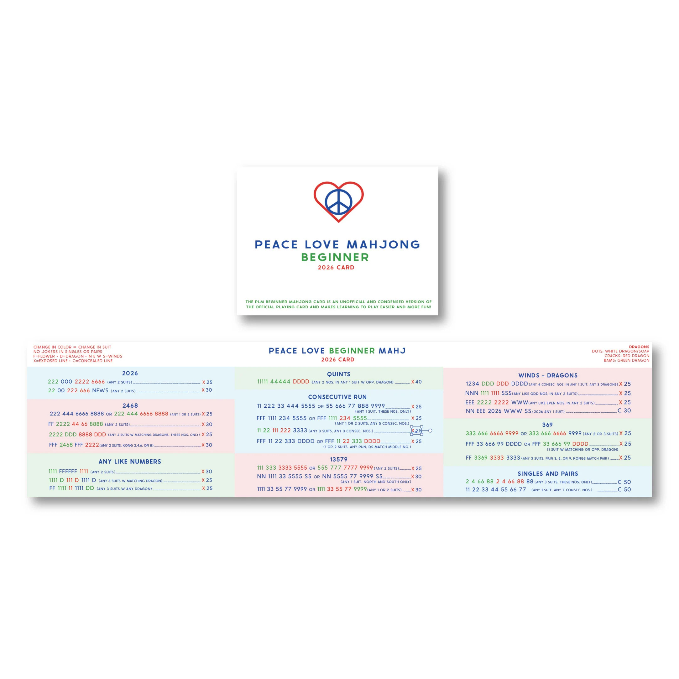 Beginner Peace Love Mahjong Card 2025: Perfect for New Players | Peace Love Mahjong