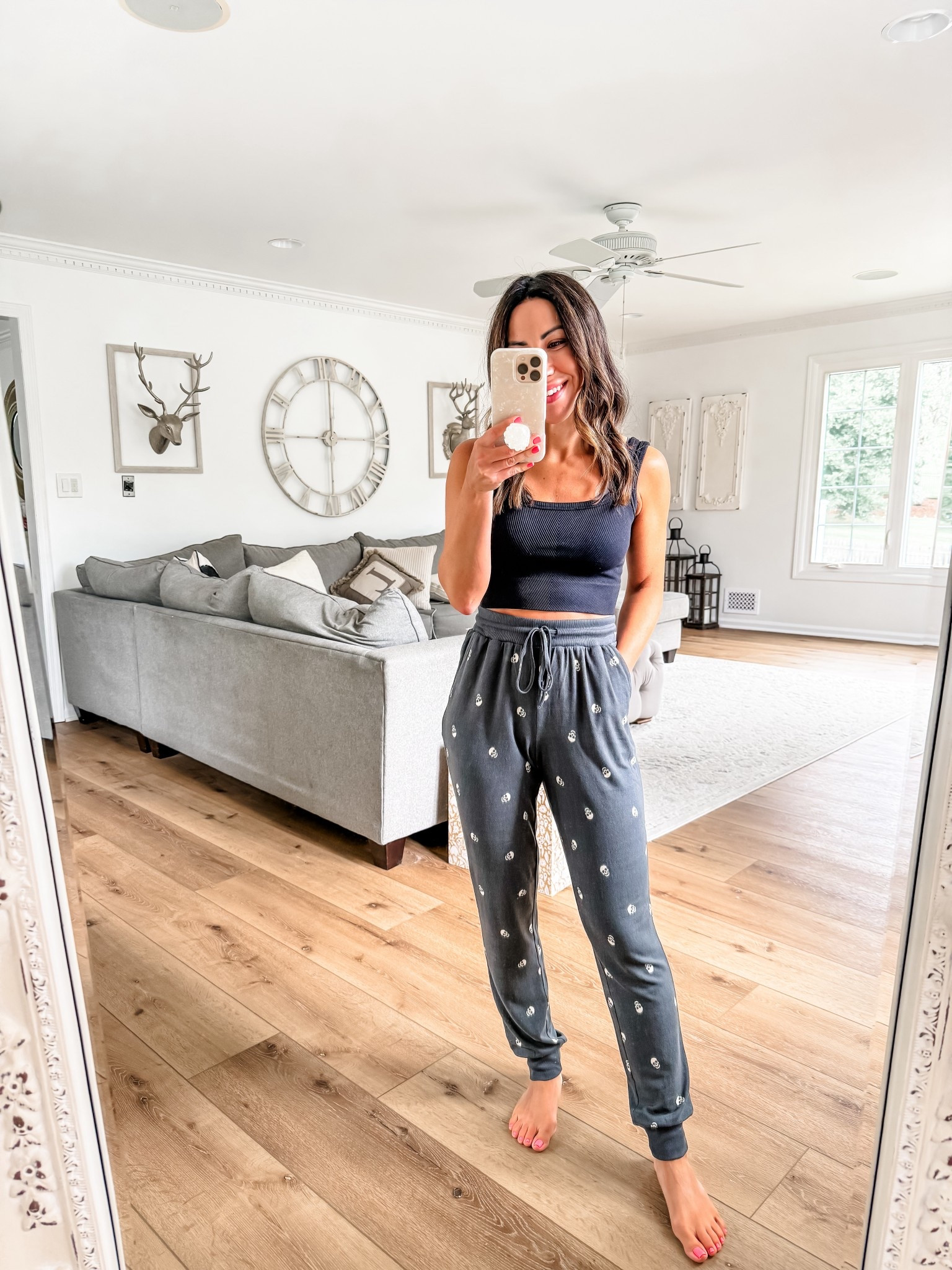 Wearing XS pajama pants, pjs, Maurice’s, Maurice’s, joggers, skull print 

#LTKOver40 #LTKFindsUnder50