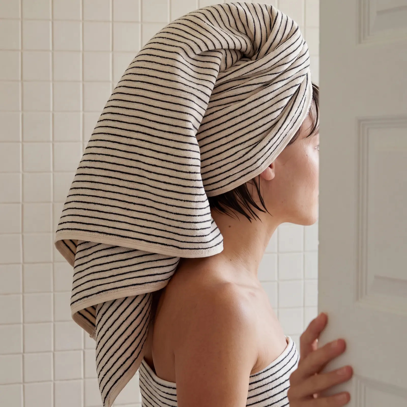 Melika Turkish 100% Cotton Striped Terry Towel | The Loomia