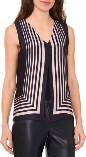 Geometric Front Slit Sleeveless Top | Nordstrom
