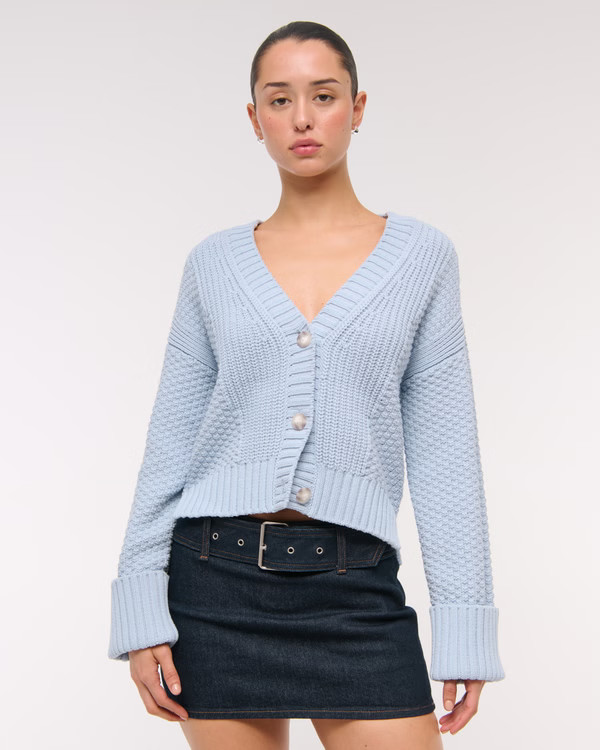 Women's The A&F Cameron Seed Stitch Cardigan | Women's Tops | Abercrombie.com | Abercrombie & Fitch (US)