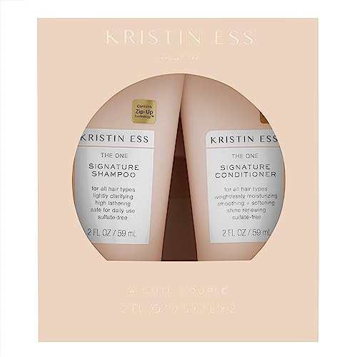 Kristin Ess Signature Travel Size Salon Shampoo + Conditioner Set for Moisture, Softness + Shine - Anti Frizz + Lightly Clarifying - Sulfate Free, Vegan + Safe for Color Treated Hair - Mini Travel Set | Amazon (US)