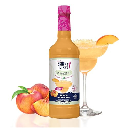 Jordan's Skinny Mixes Syrups Sugar Free Syrup, Naturally Sweetened Peach Margarita Mix, 32 oz, Low Calorie Flavoring, Protein Shake, Cocktail & More, Gluten Free, Keto Friendly | Amazon (US)