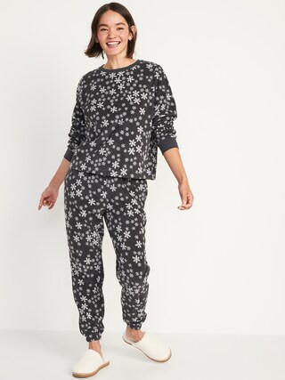 Matching Printed Microfleece Pajama Set for Women | Old Navy (US)