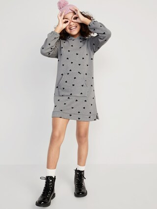 Long-Sleeve Hooded Sweatshirt Dress for Girls | Old Navy (US)