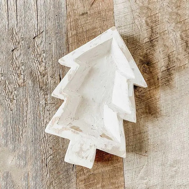 Distressed Pine Tree Wood Dough Bowl | Antique Farm House