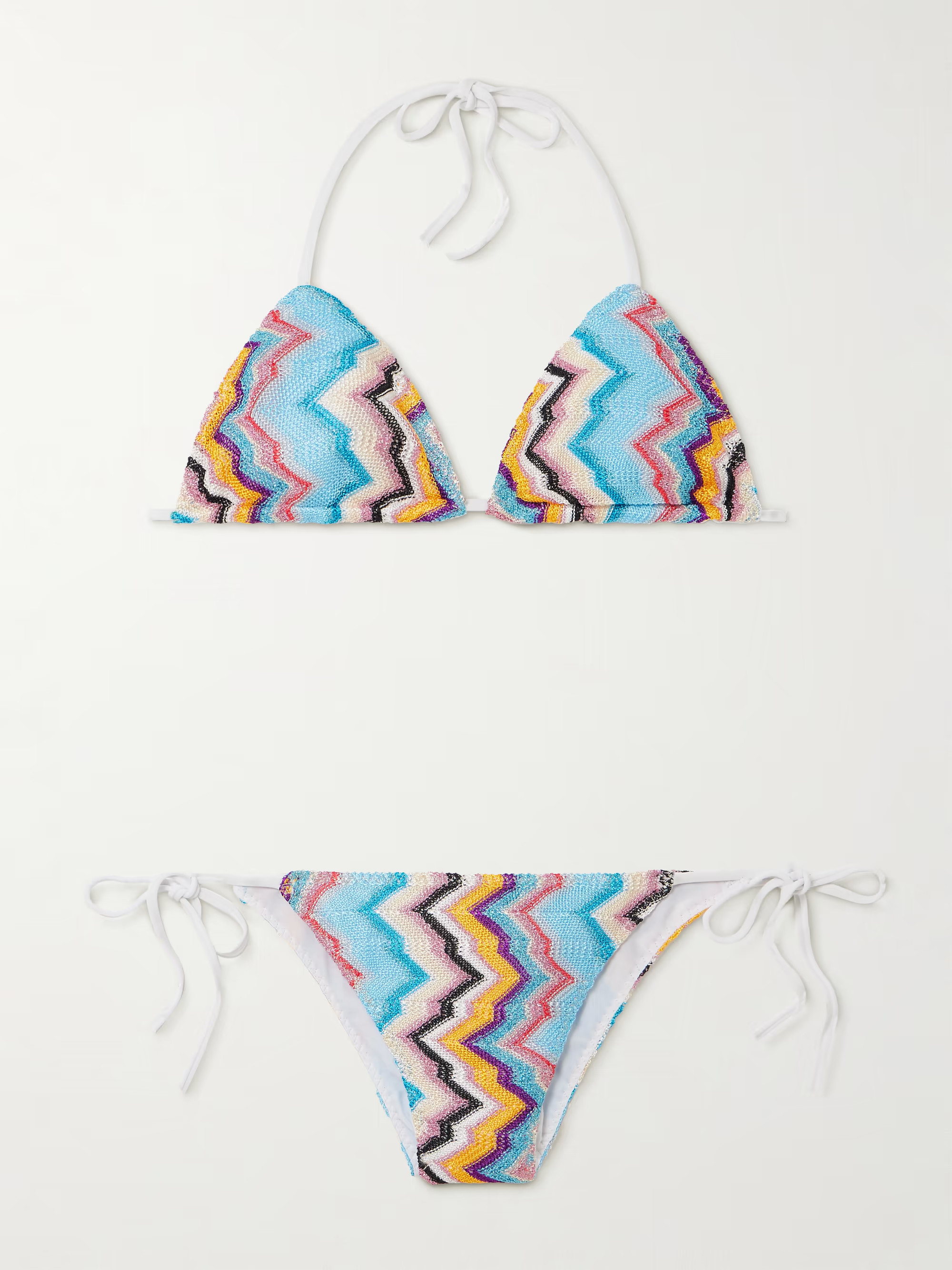 Mare striped metallic crochet-knit bikini | NET-A-PORTER (UK & EU)