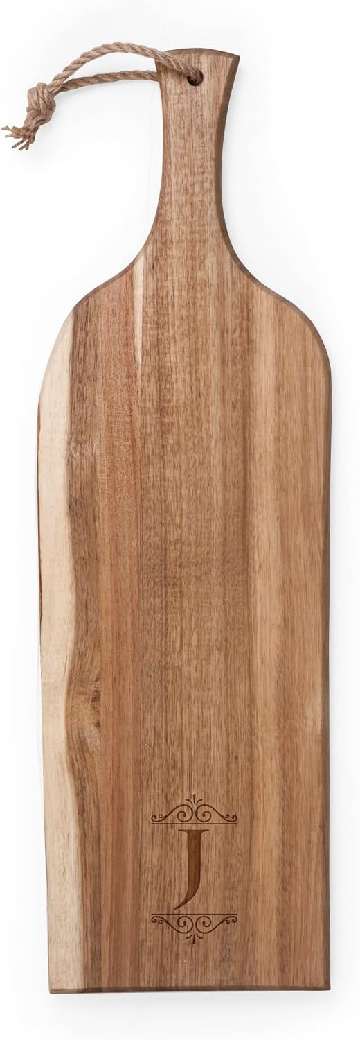 PICNIC TIME Monogram - J - Personalized Artisan 24" Acacia Charcuterie Board with Raw Wood Edge, Cheese Board, Serving Platter, (Acacia Wood) | Amazon (US)