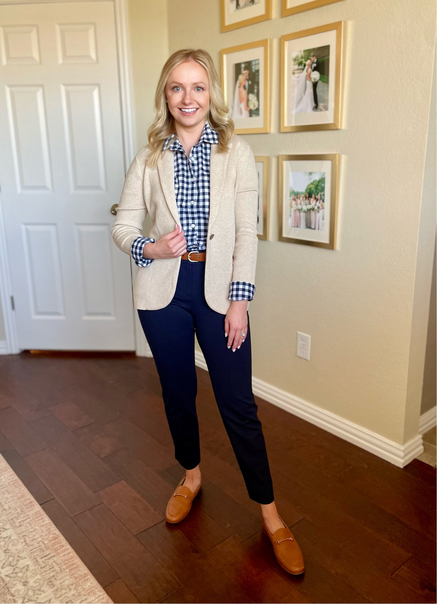 Wearing an XS in button down, XSP in sweater blazer, and 2P in pants | workwear, teacher outfit, spring outfit, gingham 

#LTKFind #LTKworkwear #LTKSeasonal
