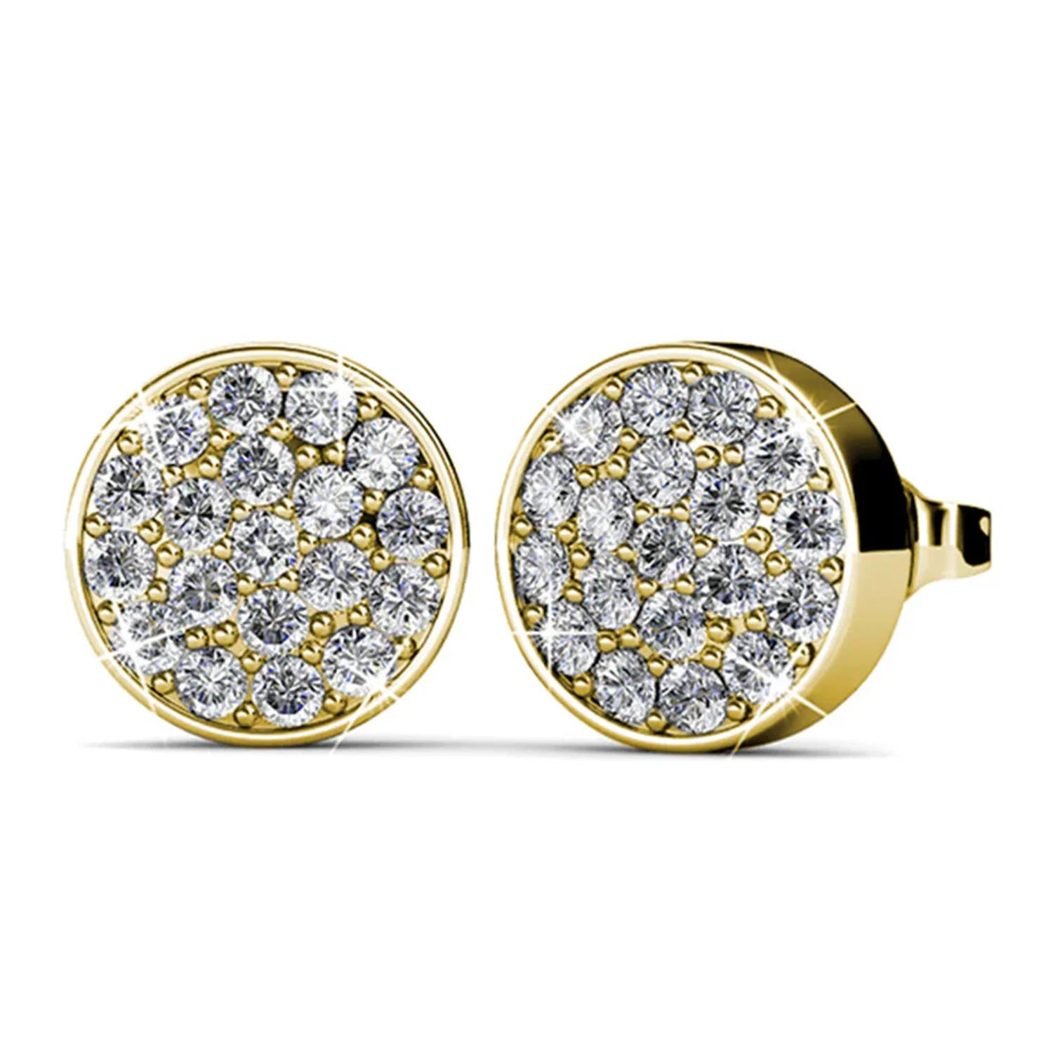 Cate & Chloe Nelly 18k Yellow Gold Plated Pave Stud Earrings with Swarovski Crystals Gift for Wom... | Walmart (US)