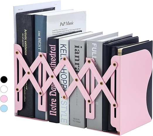 M&G Adjustable Bookends Book Ends for Shelves, Metal Bookend for Heavy Books, Desk Magazine File ... | Amazon (US)