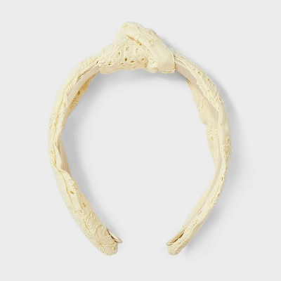 Embroidered Knot Top Headband - Universal Thread™ Yellow | Target
