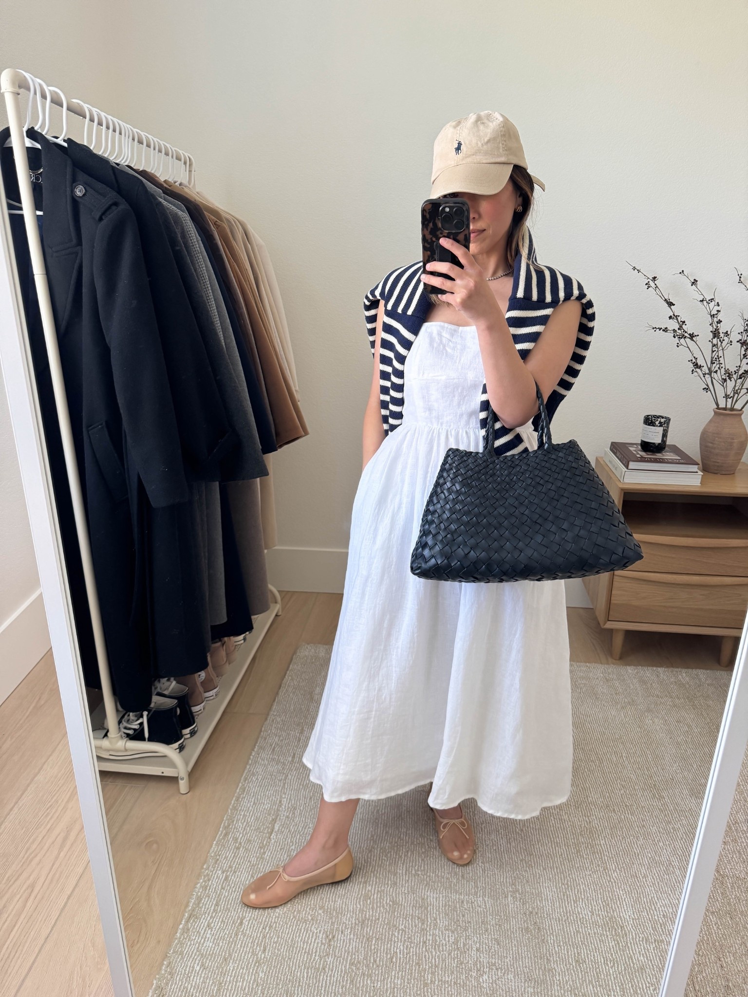 Spring outfits. Spring dresses. Versatile linen dress under $100.  A great base dress that can be dressed up or down. Runs tts

Quince linen dress xs
Minnow Swim sweater medium. Runs small
Dragon Diffusion santa croc small
Loeffler Randall flats 5
Polo Ralph Lauren hat
Dorsey James necklace 15"
J.Crew earrings

Spring outfits 2026, spring style, petite style, dresses, spring dresses, white dress


#LTKmomlife #LTKPetite #LTKootd