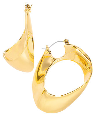 Gold-Tone Twisted Hoop Earrings | Macy's