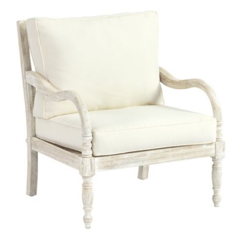 Ceylon Whitewash Lounge Chair with Cushions | Ballard Designs, Inc.