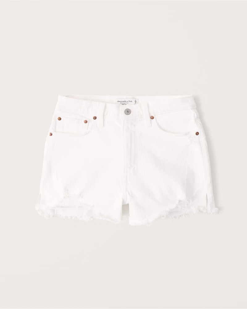 Curve Love 90s High Rise Cutoff Shorts | Abercrombie & Fitch (US)