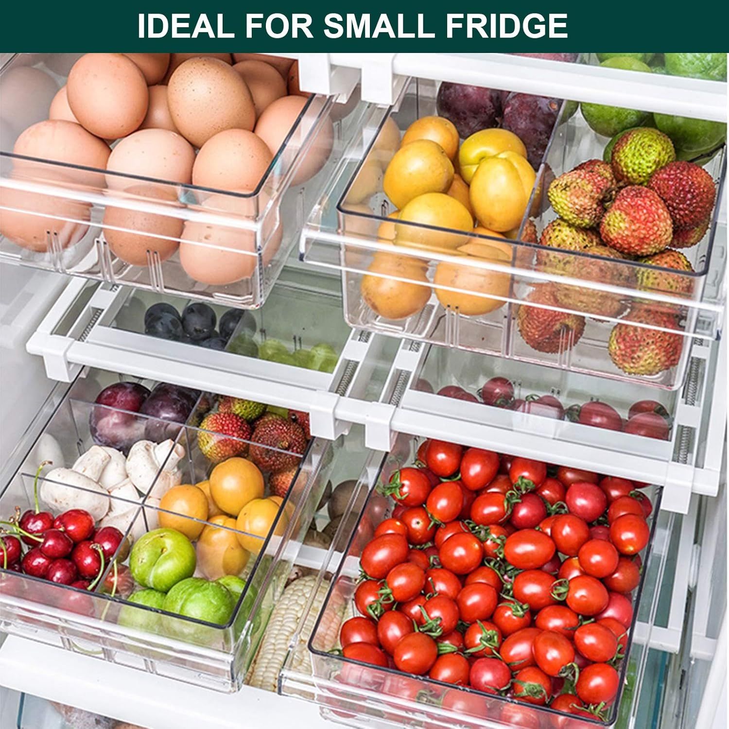 Fridge Drawers, 2-PACK LALASTAR Fridge Organizers and Storage Clear, Mini Refrigerator Organizer ... | Amazon (US)