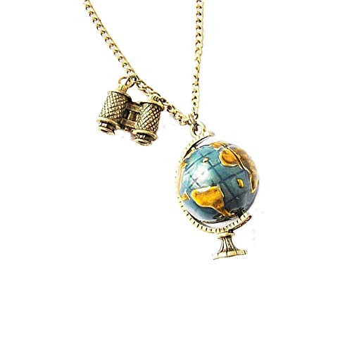 KOOBOOK 1Pcs Vintage Globe Necklace Planet Earth World Map Art Pendant Ball Chain Sweater Long Necklace | Amazon (US)