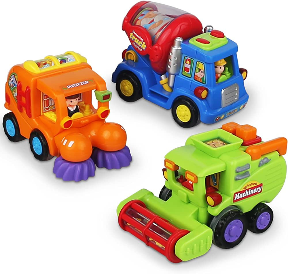 CifToys Push and Go Friction Powered Car Toys for Boys - Construction Vehicles Toys for Boys and ... | Amazon (US)