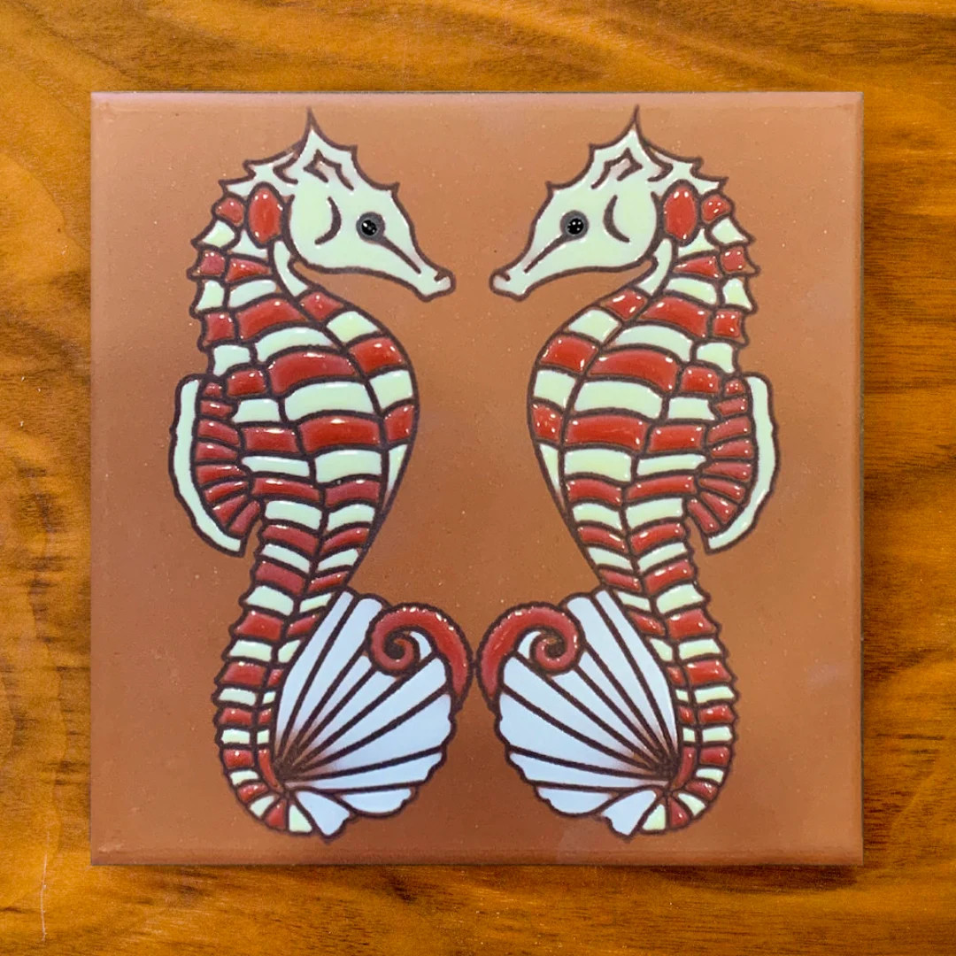 6"x6" Seahorses Ceramic tile | Etsy (Global)