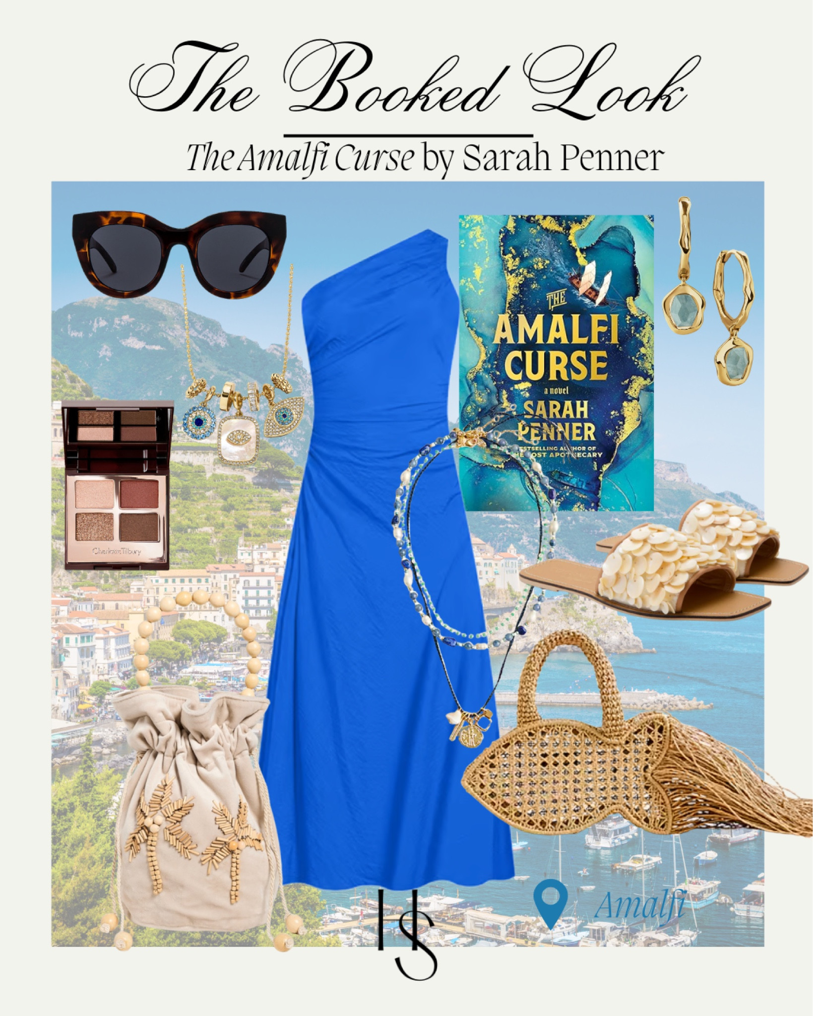 The Booked Look: a wedding look for the coast including a woven fish bag 