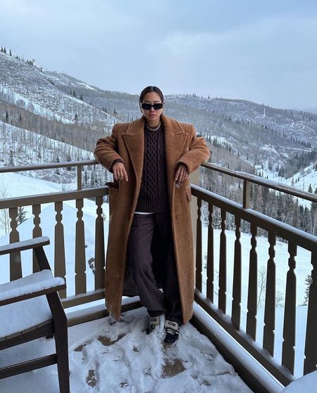 Cozy winter outfit for ski season 🤎 Linked similar brown trench coats!

#LTKstyletip #LTKSeasonal #LTKtravel