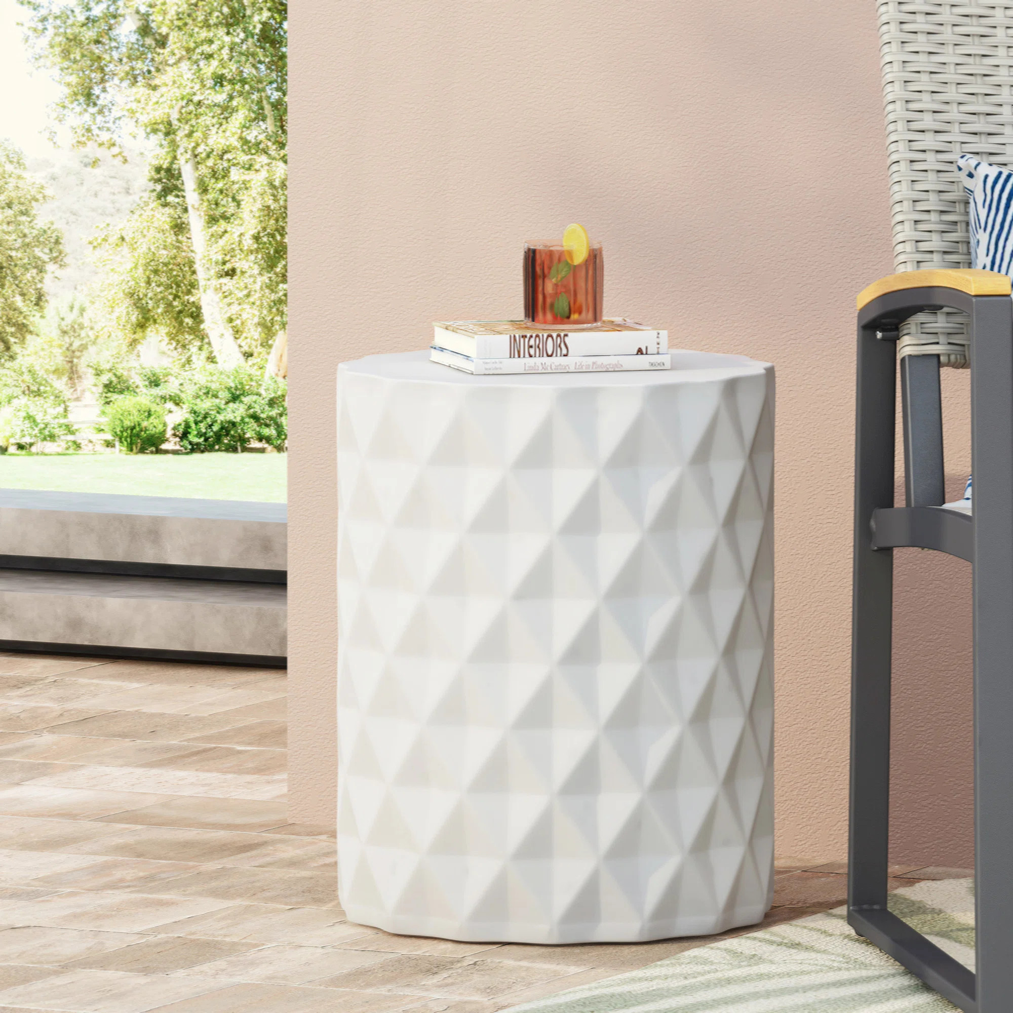 Enhaut Concrete Outdoor Side Table , 15.25'' in. W 15.25'' in. D | Wayfair North America