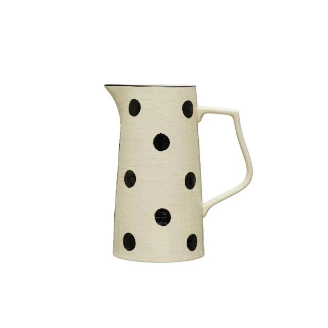 Dots & Linen Pitcher | Pink Antlers