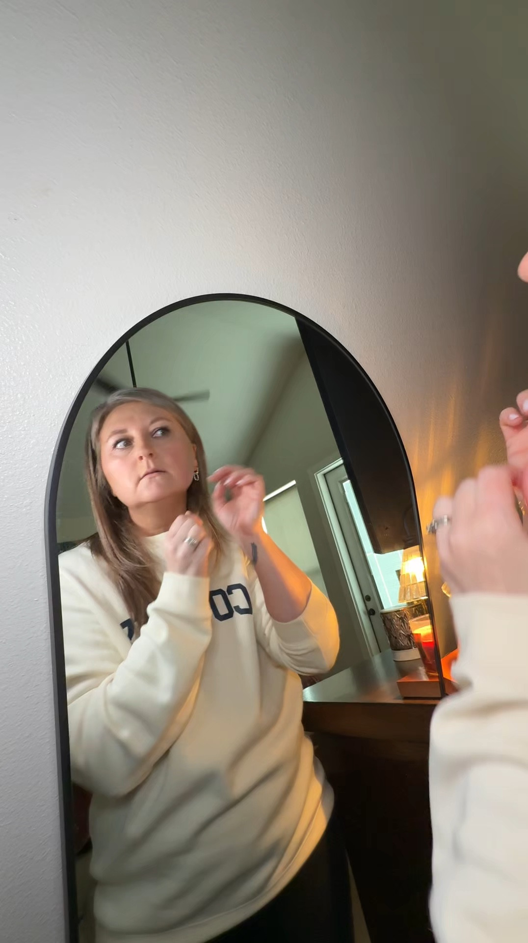 Cute, casual and comfy! My motto in life when it comes to picking an outfit. I love a good white tennis shoe with some comfy black leggings and a cute oversized crew neck sweatshirt 😎

#LTKStyleTip #LTKFindsUnder100 #LTKMidsize