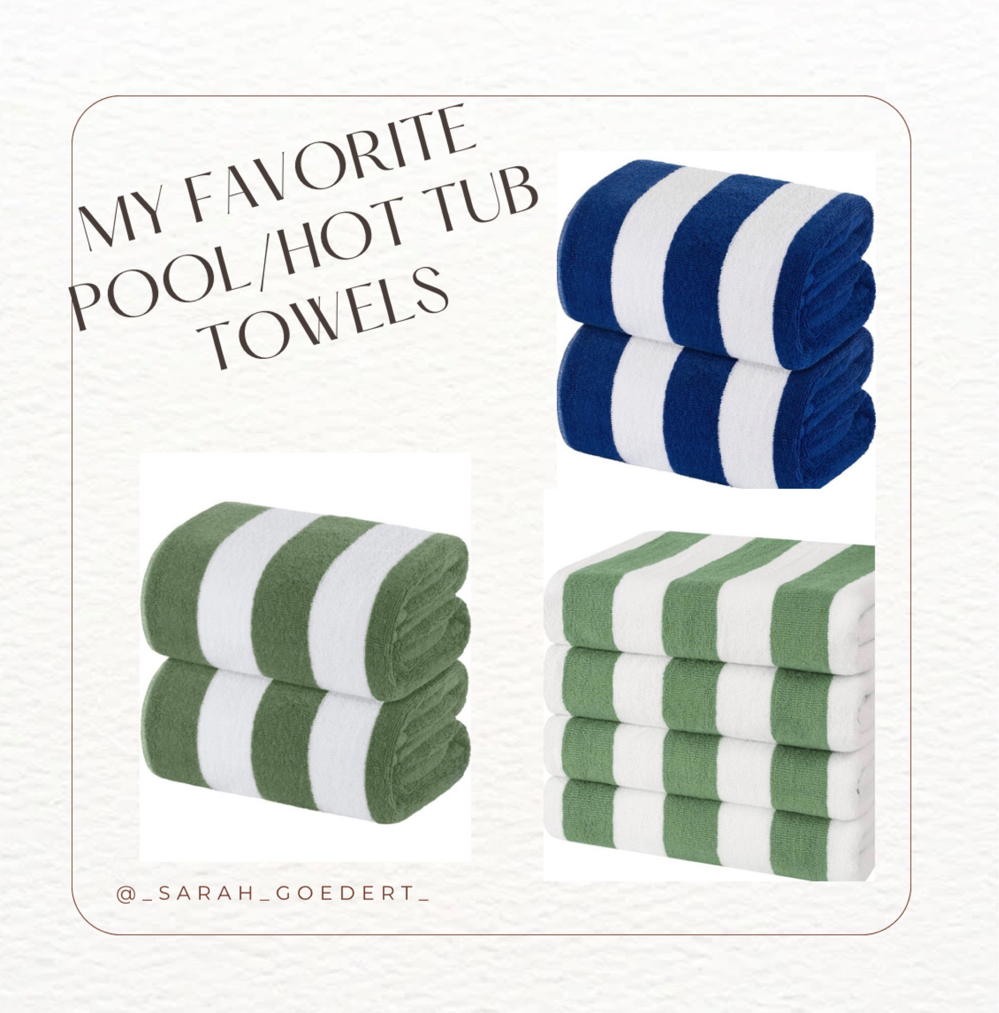 My favorite pool/hot tub towels. These wash great and last for years. 

#LTKfindsunder50 #LTKhome #LTKswim
