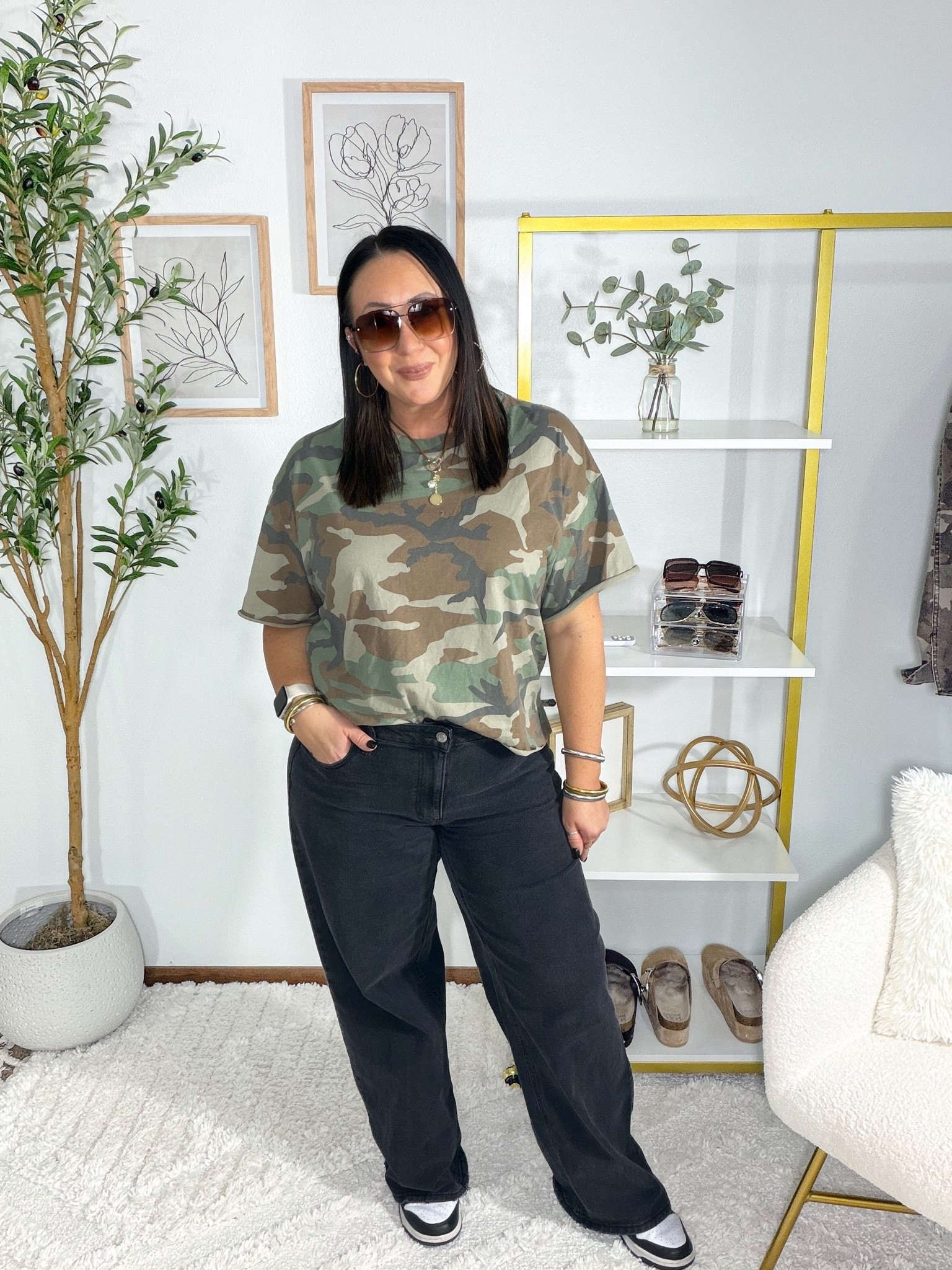 American Eagle vibes but it’s Walmart! Medium men’s 100% cotton tee. Size 16 wide leg jeans. Nikes run true to size.

#LTKMidsize #LTKOver40 #LTKootd