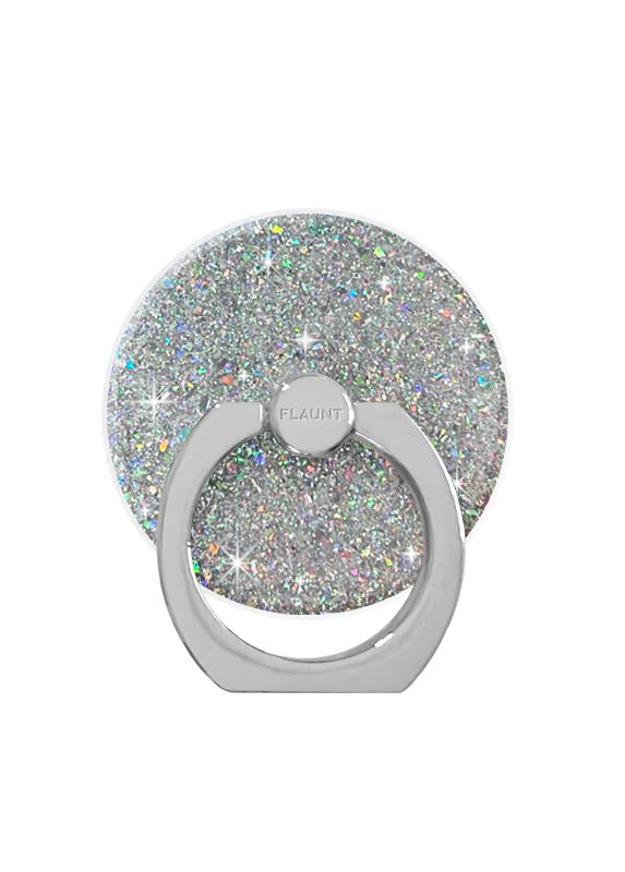 Silver Glitter Phone Ring | FLAUNT