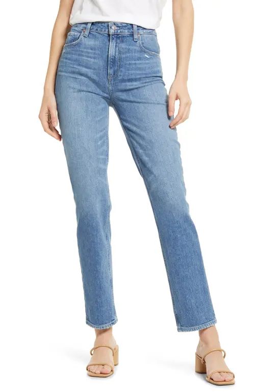 PAIGE Sarah Straight Leg Jeans in Wannabe Distressed at Nordstrom, Size 31 | Nordstrom