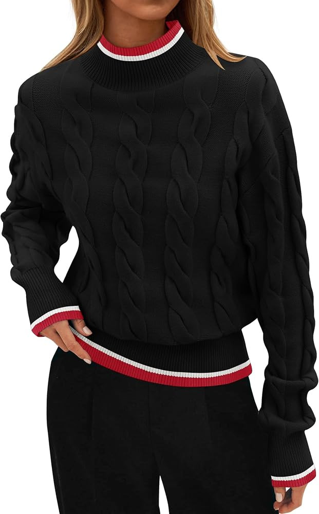 ZESICA Fall Winter Mock Neck Chunky Sweaters for Women | Amazon (US)