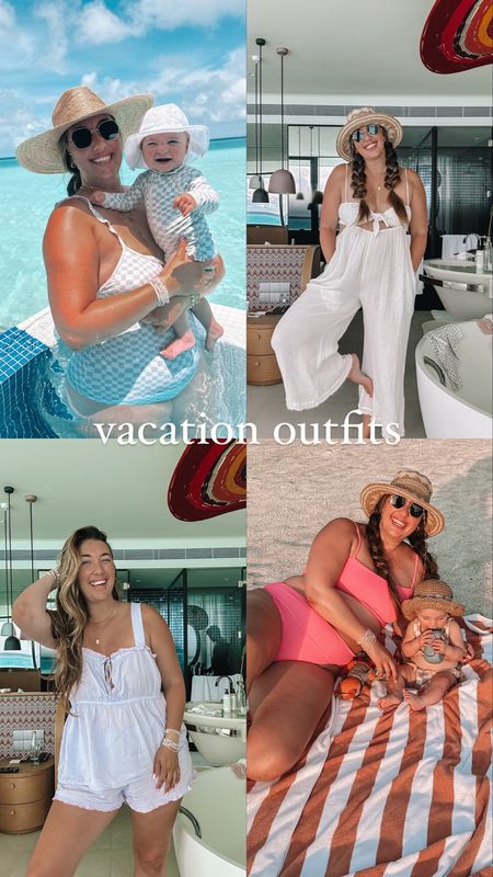 Vacation outfits
Matching swimsuits - tts xl
White set - L
Pajamas - xxl
Pink high waisted swimsuit - xxl bottom, tts l top 


#LTKMidsize #LTKSwim #LTKSeasonal