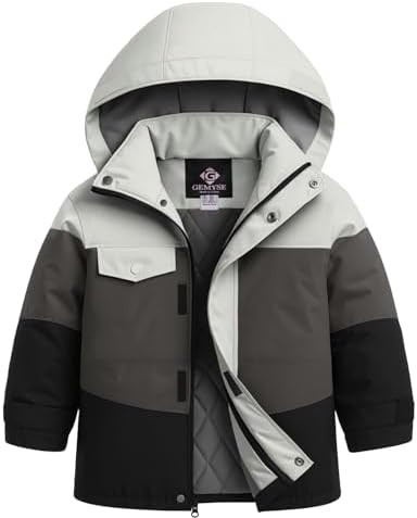 GEMYSE Boys Winter Coat Waterproof Windproof Boys Ski Jacket with Hood Kids Insulated Quilted Out... | Amazon (US)
