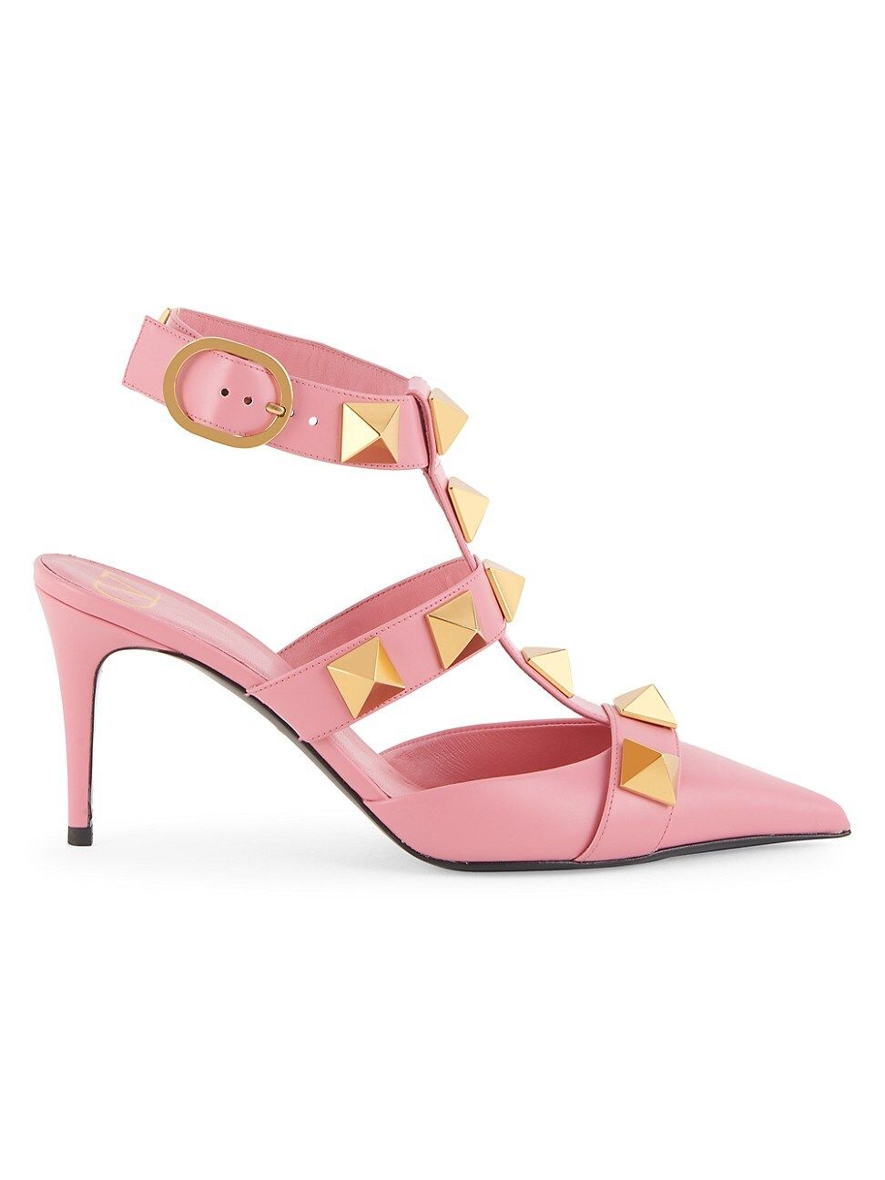 Valentino Women's Valentino Garavani Roman Stud Ankle-Cuff Leather Pumps - Flamingo Pink - Size 6 | Saks Fifth Avenue