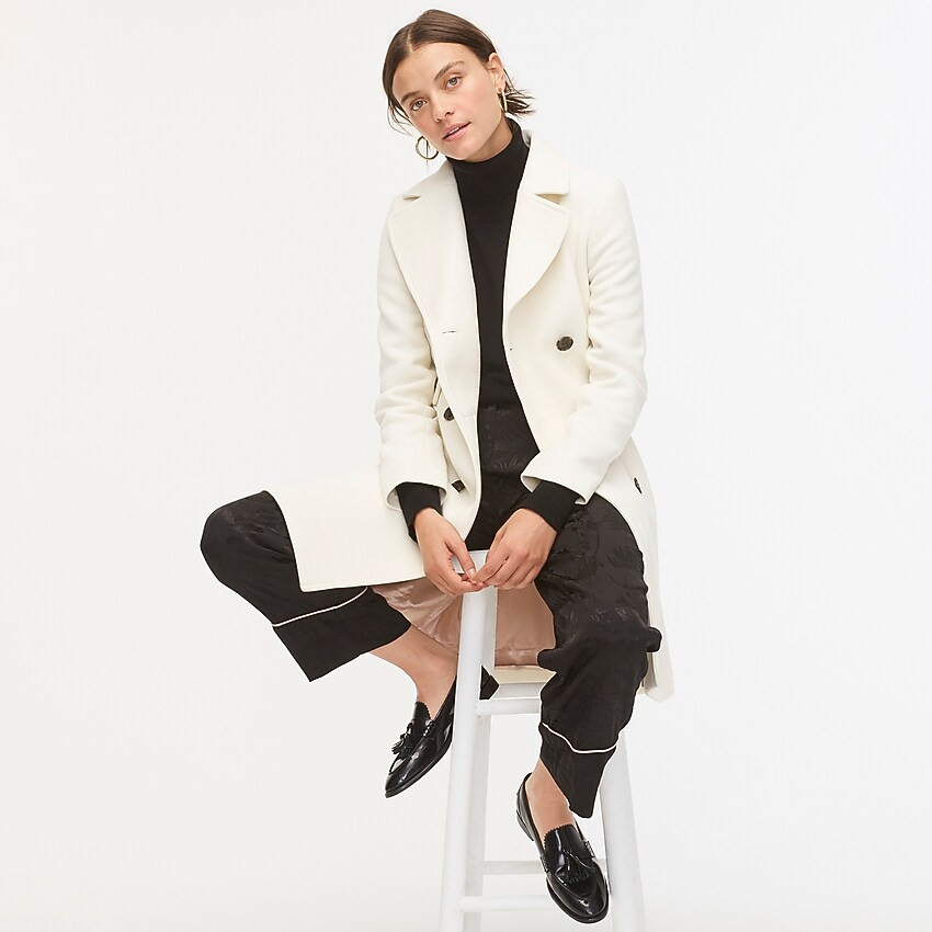 Double-breasted lady coat in Italian double-cloth wool | J. Crew US