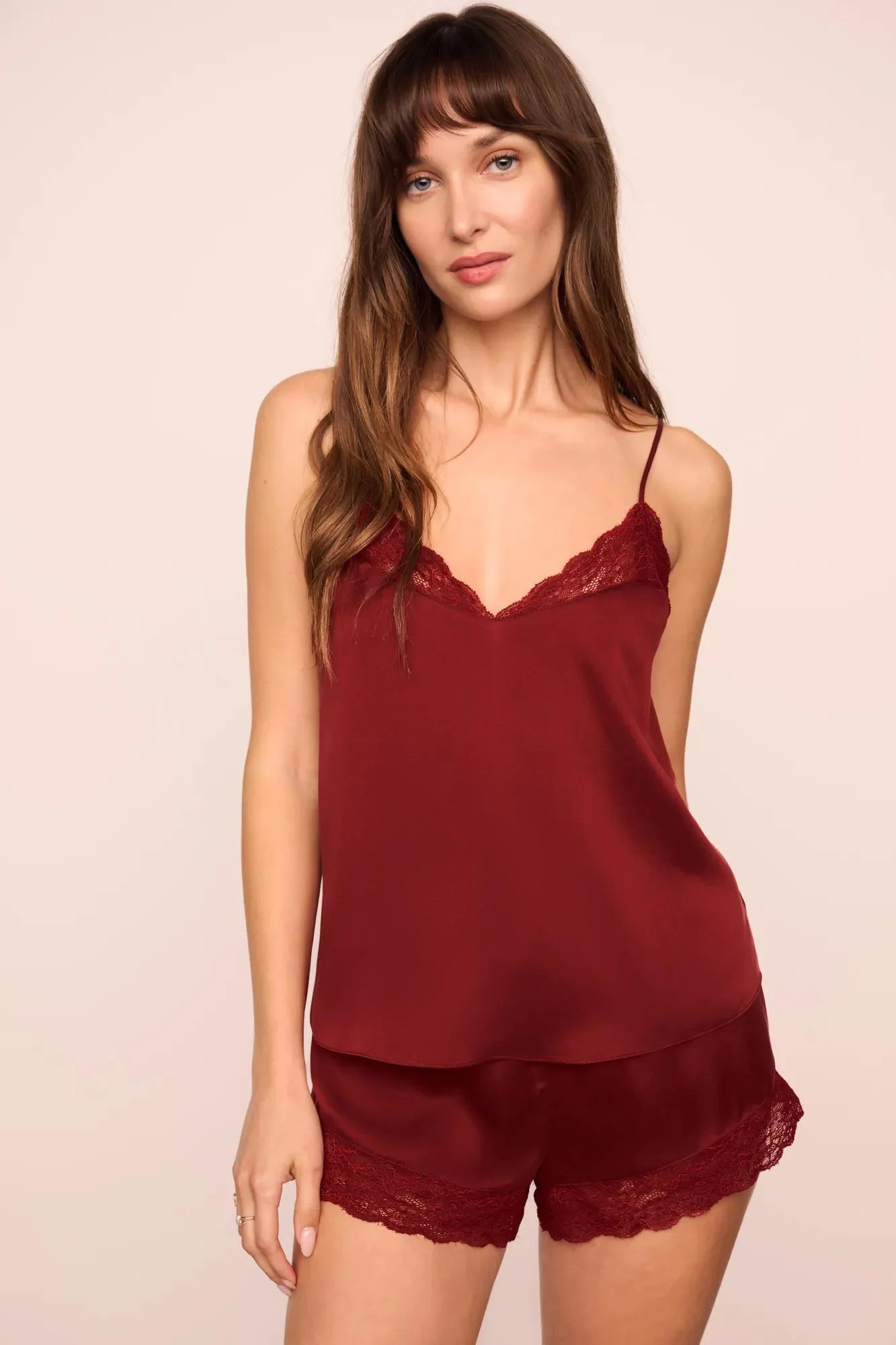 Eberjey x  Lily Aldridge - Washable Silk Lace Cami & Short Set | Eberjey
