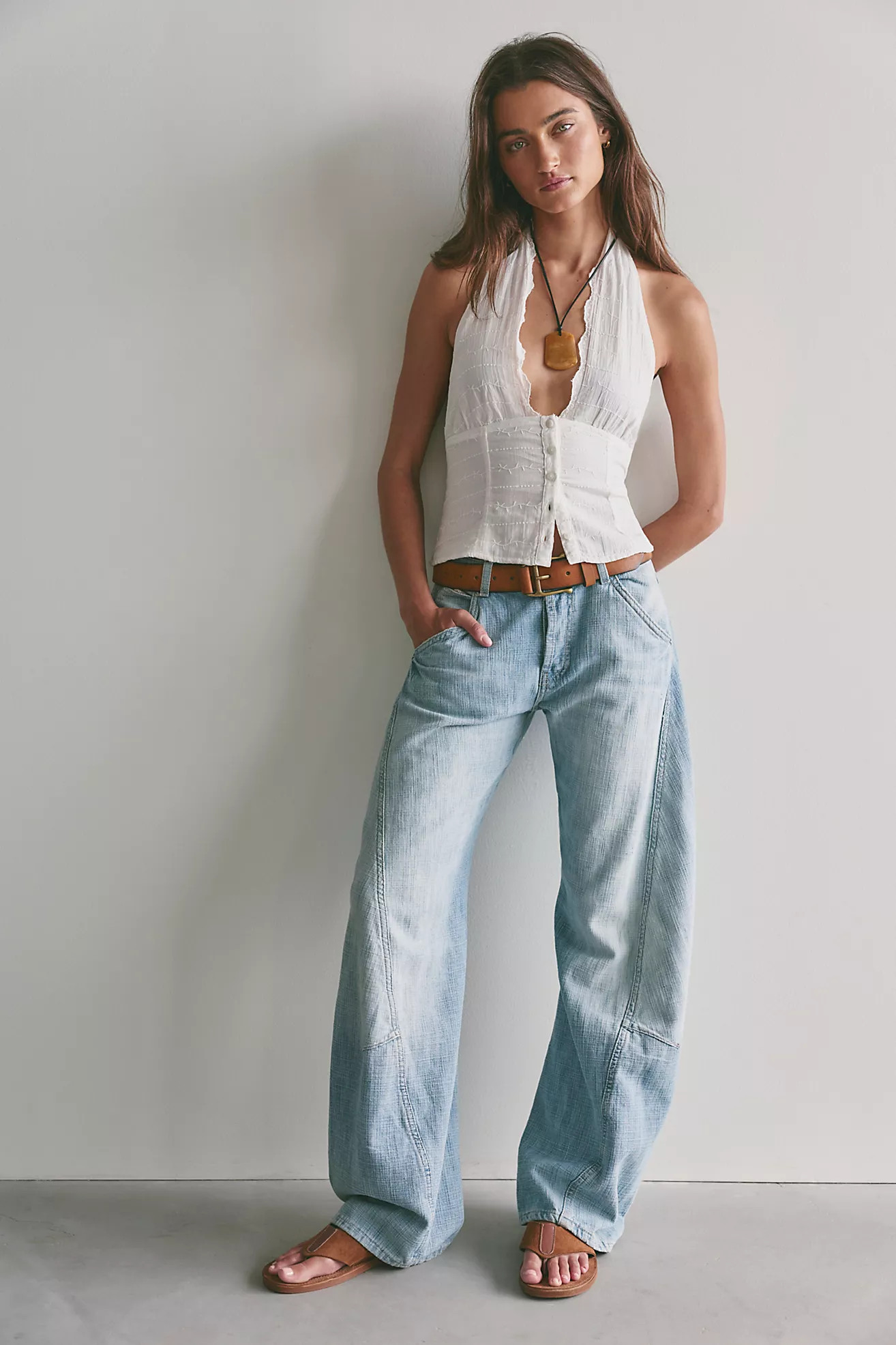 We The Free Highland Low-Rise Twisted Bowed Jeans | Free People (Global - UK&FR Excluded)