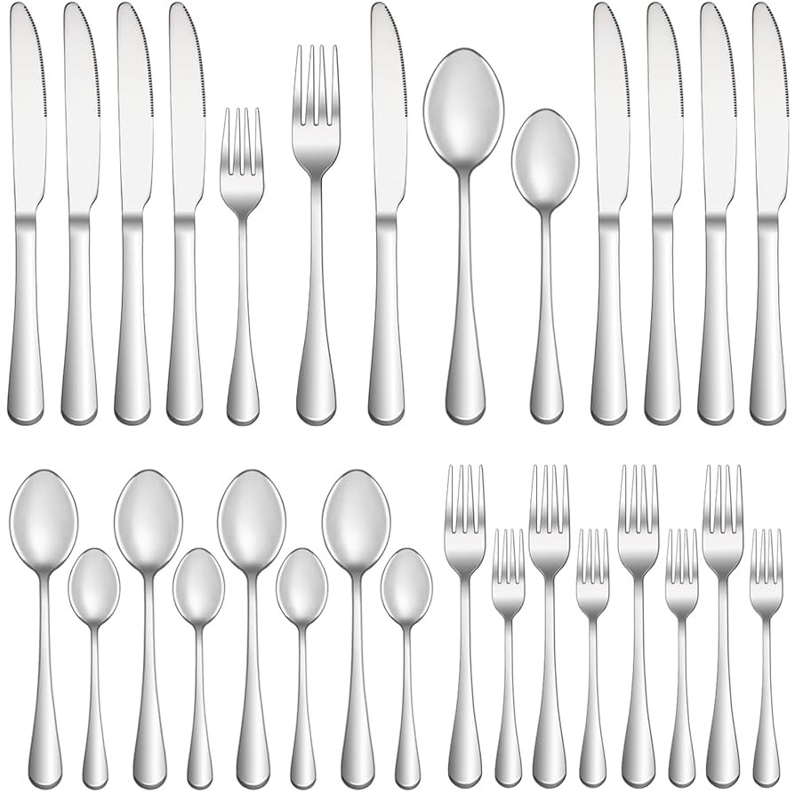 20 Piece Silverware Set Service for 4,Premium Stainless Steel Flatware Set,Mirror Polished Cutler... | Amazon (US)