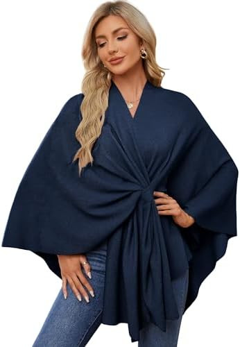 PULI Women's Elegant Shawl Wraps Soft Open Front Poncho Sweater for Spring Fall Winter | Amazon (US)