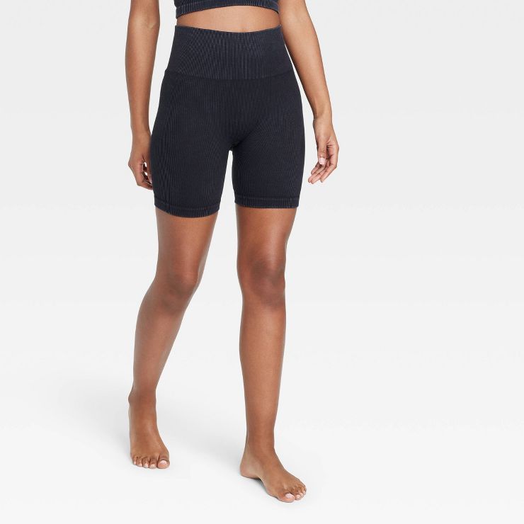 Women's High-Rise Ribbed Seamless Bike Shorts 6" - JoyLab™ | Target