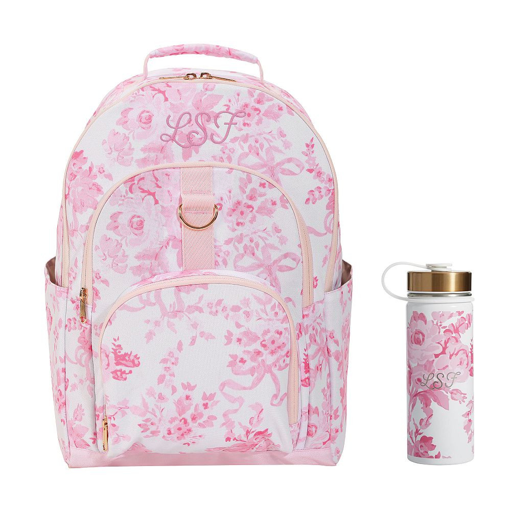 Gear-Up LoveShackFancy Pink Damask Backpack & Water Bottle Bundle | Pottery Barn Teen