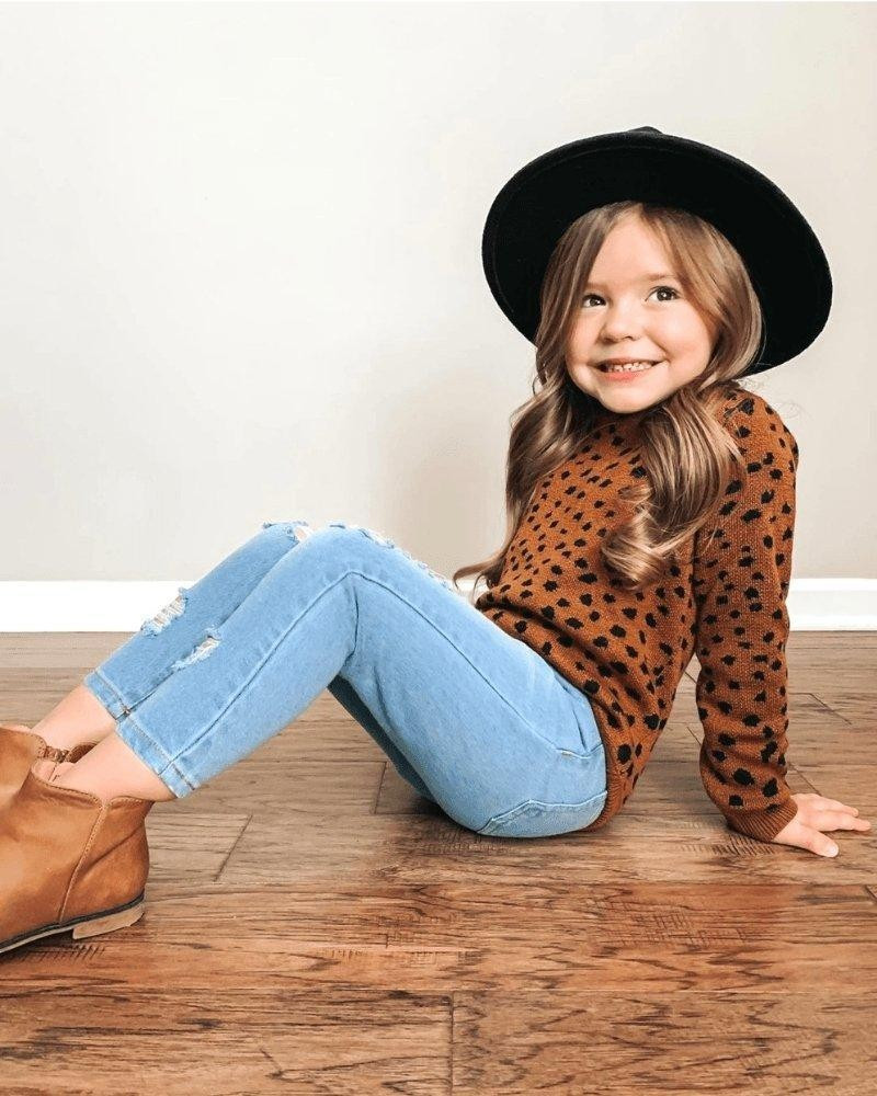 Teddy Cozy Sweater - Safari Dot | Bailey's Blossoms