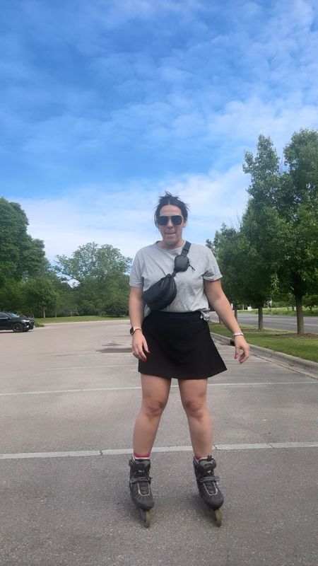 Code NINAXSPANX for $ off on skirt! Tennis skort and basic long crop tee! 

Skort is very stretchy but smoothing, I wear a size XL! Top is size L. 

#LTKfit #LTKcurves #LTKstyletip