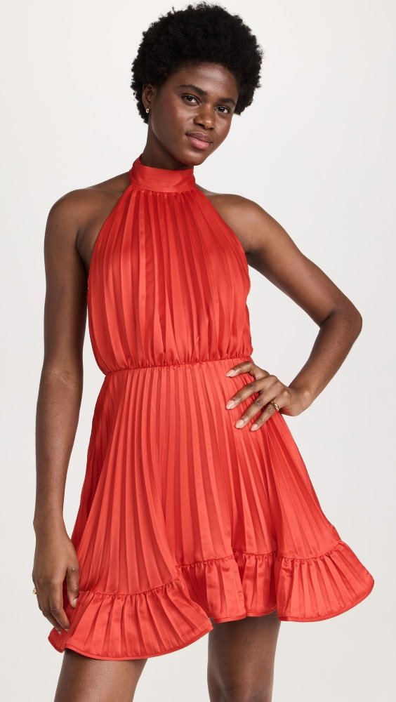 AMUR Amiri Pleated Halter Mini Dress | Shopbop | Shopbop