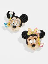 Mickey Mouse and Minnie Mouse Disney Snorkel Earrings | BaubleBar (US)