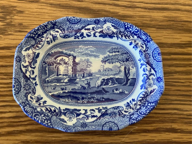 Spode Trinket Dish, Italian Blue and White Design - Etsy | Etsy (US)