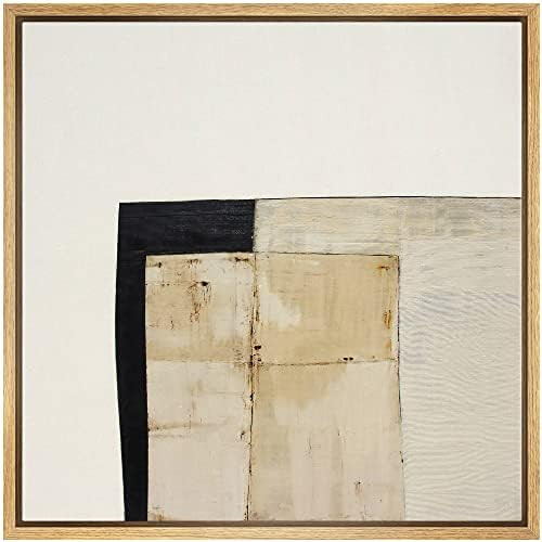 SIGNWIN Framed Canvas Print Wall Art Tan & Black Geometric Color Blocks Abstract Shapes Illustrat... | Amazon (US)